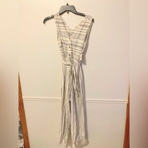 White and navy jumpsuit